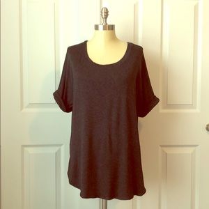 Matty M Dark Gray Cuff Sleeve Top Size XL